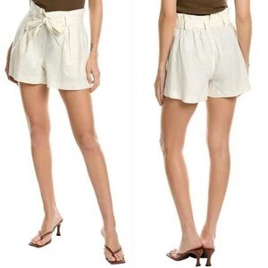 Max Studio High‎ Waist Cream Shorts with Elastic Waistband and Belt Size Medium